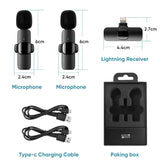 K9 Wireless Microphone dual Lavalier with USB Type C Cable -